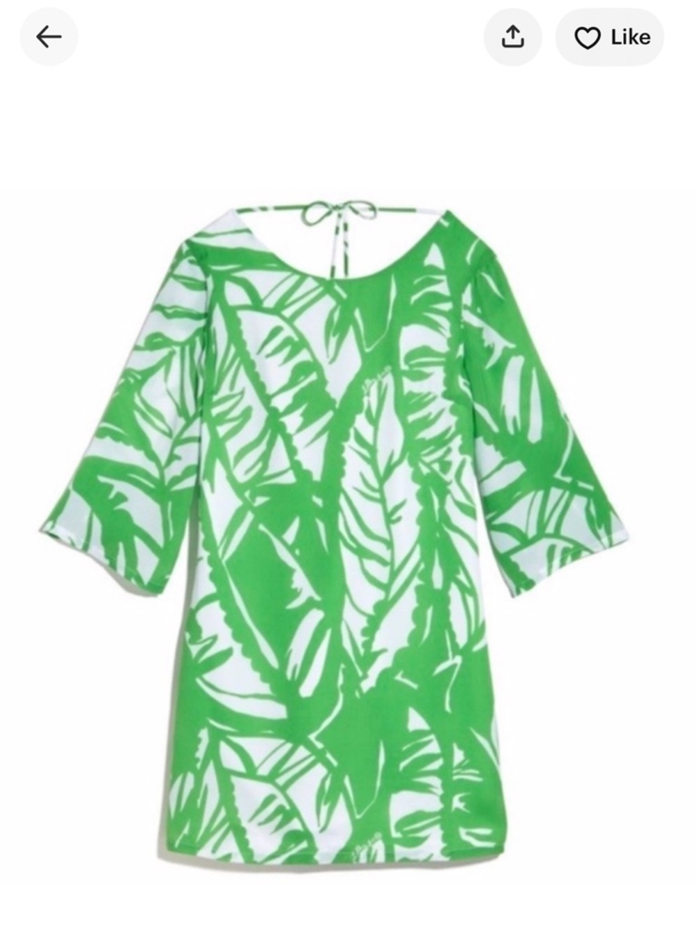 Lilly Pulitzer Green and White Leaf Print Midi Dress